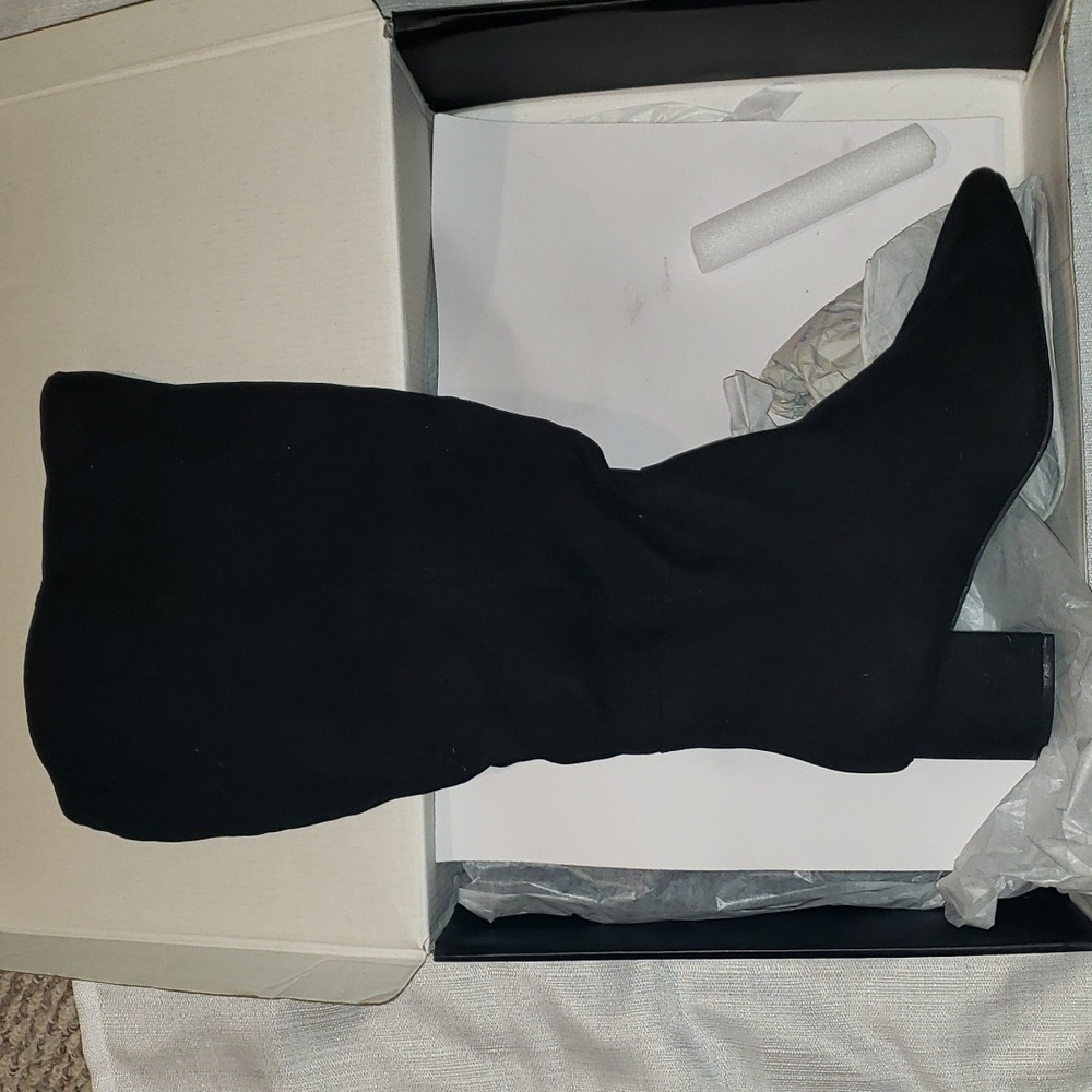 Lane Bryant black suede over calf boot